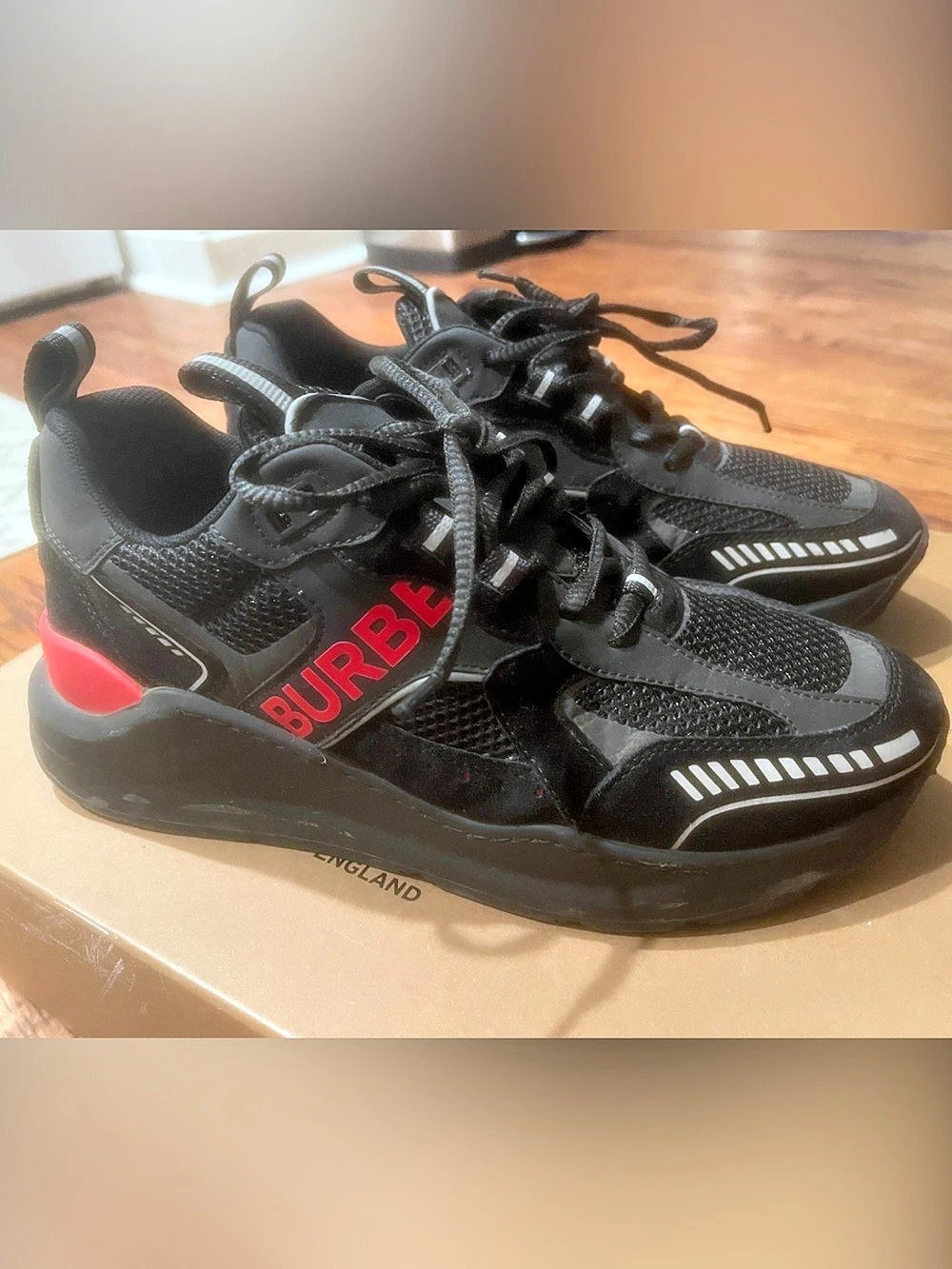 Burberry Sean Sneaker Black Bright Red & Red Sneakers